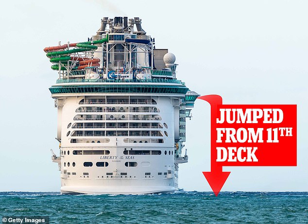 Сообщается, что Левион спрыгнул с круизного лайнера Royal Caribbean во время пьяной ссоры со своим отцом.