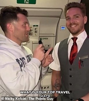 Люк из Virgin Atlantic рассказывает Ники, что он использует мятный крем для лица и капли для глаз Bath & Body Works, чтобы освежить кожу и почувствовать себя «помолодевшим».