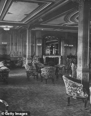 Зал первого класса на борту «Титаника», 4 января 1912 г.