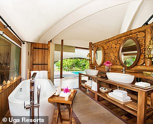 Ванная комната на вилле Chena Huts