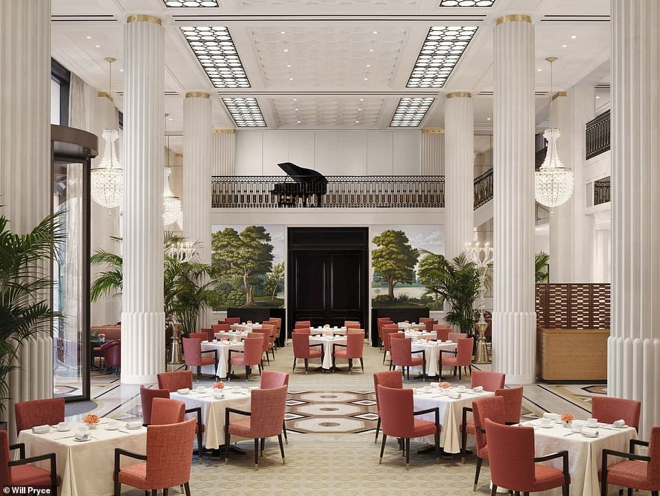 Тед Торнхилл поселился в The Peninsula London, первом отеле столицы Великобритании стоимостью в миллиард фунтов. Выше находится лобби